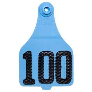   Extended Panel Numbered Cattle ID Tags   76 100 Blue