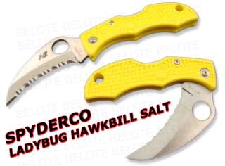 Spyderco LadyBug 3 Hawkbill Salt H1 Serrated LYLS3HB  