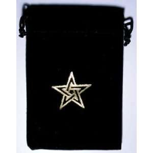  Small Velveteen Gold Stamped Pentagram Bag 3x4 Everything 