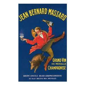  Man Cavorting with Wild Boar Premium Poster Print, 16x24 