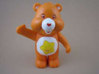 Care Bears LAUGH A LOT BEAR RATTLE FIGURE Plastic Laughing Star Logo 