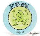 Carla Grogan You Are Loved ceramic frog plate  