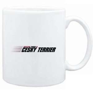 Mug White  FASTER THAN A Cesky Terrier  Dogs  Sports 