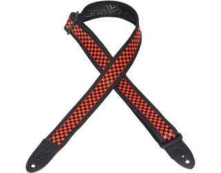 Levys Sonic Art Guitar Strap Red/Black Checkered NEW  