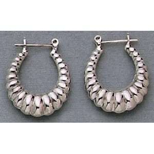  Sterling Silver Earrings   1 inch dia Shrimp Jewelry