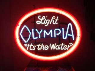 Vintage Rare Light Olympia Beer Neon Sign Its The Water  