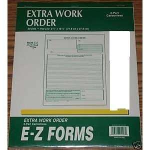  Extra Work Order Forms (2 part Carbonless) Office 