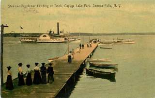 NY SENECA FALLS CAYUGA LAKE STEAMER DOCK 1909 T39099  