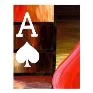  Abstract Red Ace Of Spades Giclee Poster Print