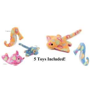  Zanies Sea Charmers SET OF 5 Plush Dog Toys