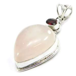  Pendant silver Charmes pink quartz garnet. Jewelry