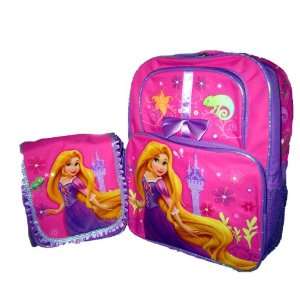   Tangled Rapunzel Large 16 Backpack +Lunch Bag SET 