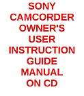 Sony DSR 500WSL CAMCORDER USER / OWNERS INSTRUCTION GUIDE / MANUAL ON 