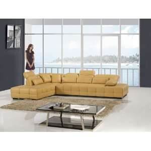  2pc Contemporary Modern Sectional Leather Sofa Set, #AM 