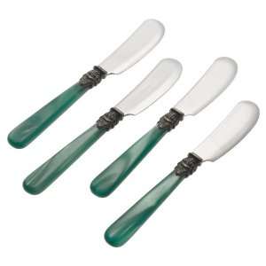  Rosanna Pearlized Green Napoleon PatÃ© Knives, Set of 4 