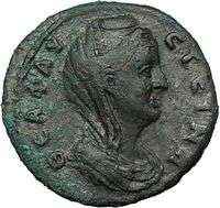 DIVA FAUSTINA I & GALERIUS ANTONINUS 147AD Roman Coin  