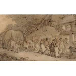  Hand Made Oil Reproduction   Thomas Rowlandson   24 x 14 