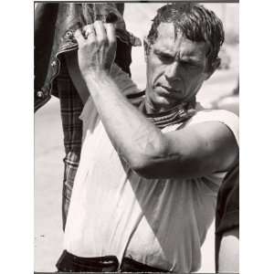  Actor Steve McQueen During Motorcycle Racing Across the 