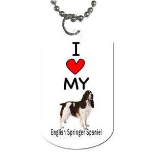    I Love My English Springer Spaniel Dog Tag 