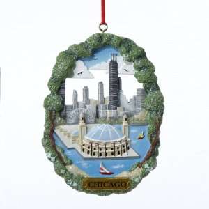  Club Pack of 12 Chicago Plaque Christmas Ornaments