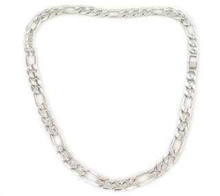   PLATINUM LARGE FIGARO LINK CHAIN MENS NECKLACE 10mm 20 or any size