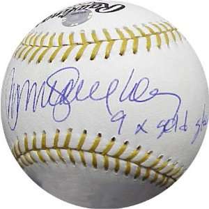  Ryne Sandberg Autographed Gold Glove Baseball with 9XGG 