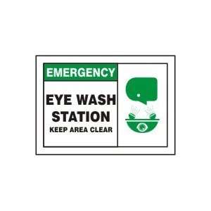  EYE WASH STATION KEEP AREA CLEAR (W/GRAPHIC) Sign   10 x 