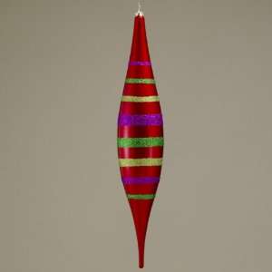  Pack of 12 Red Striped Finial Shatterproof Commercial 