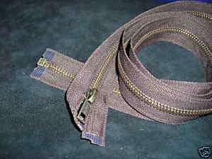Chap Zipper YKK Brass #5 Separating Brown 38  