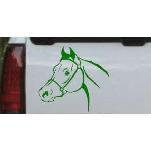 Horse Head Animals Car Window Wall Laptop Decal Sticker    Dark Green 