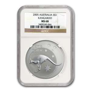    2005 1 oz Australian Silver Kangaroo NGC MS 68 Toys & Games