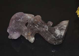 Amethyst Carve Polar Bear Gemstone Crystal Figurine 6.2  
