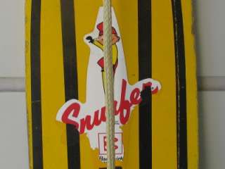   Vintage 60S yellow BRUNSWICK Wooden SNURFER 48 Snowboard Surf Board