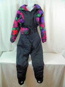 Snuggler Ski Suit Style 4005 Tea Rose Sz 8 Ladies Black  