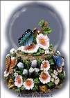 butterflies music box snowdome butterfly flower fly expedited shipping 