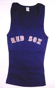 Boston Red Sox ladies BLUE Tank Top shirt Womens S  