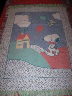 SNOOPY AND WOODSTOCK THROW, CRIB BLANKET  