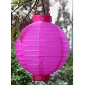  8 Inch Outdoor Solar Powered Lantern   Pink Sports 