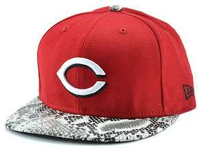   REDS NEW ERA BRAND SNAKE SKIN STYLE VISOR SNAPBACK CAP MLB RED/ WHITE