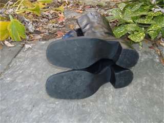 SMASHING BANANA REPUBLIC Glossy Black Leather Mid Calf Campus Boots 8 