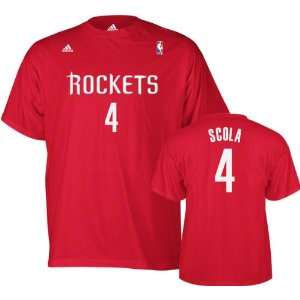 Luis Scola adidas Red Name and Number Houston Rockets T Shirt  