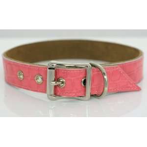 Scrappy Pets Recycled Leather Dog Collar Pink  Sports 