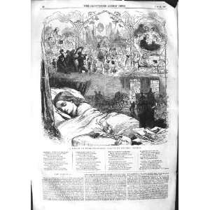    1855 George Thomas Drawing Christmas Girl Dreaming