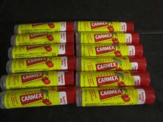 Carmex Cherry Moisturizing Lip Balm 12 stick count  
