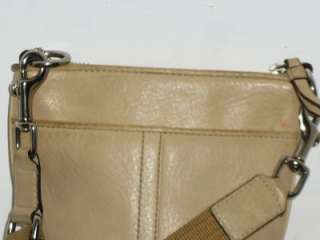 COACH Beige Leather Conv Slim Cross Body Messenger Shoulder Bag 