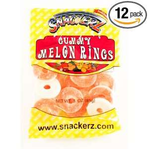Snackerz Melon Ringz, 3.5 Ounce Packages (Pack of 12)  
