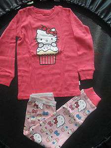 Baby Gap Cotton Pajamas Girls Hello Kitty Long Underwear 18M   24 M 