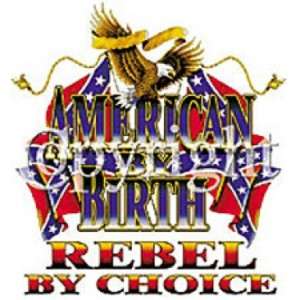 AMERICAN BY BIRTH REBEL BY CHOICE SHIRT BIKER USA EAGLE  