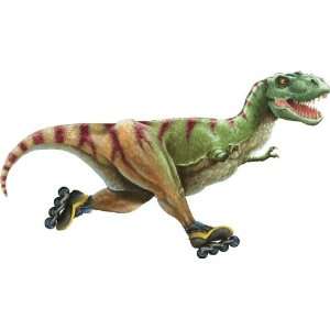  T Rex Dinosaur on Rollerskates Peel and Stick Wall Mural T 