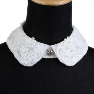   Flower Lace UP Beaded Choker Necklace Charm Fashion Faux Collar C045